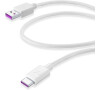 USB datový kabel Cellularline SC s USB-C konektorem, Huawei SuperCharge technologie, 120 cm, bílý