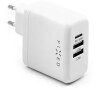 Síťová nabíječka FIXED s USB-C a 2xUSB výstupem, podpora PD, 45W, bílá