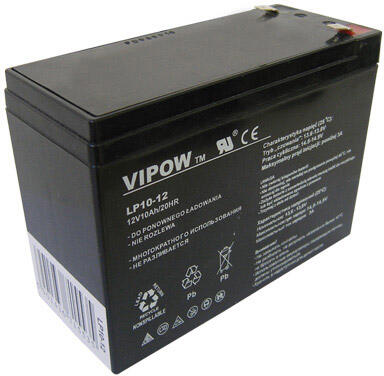Baterie olověná 12V 10Ah VIPOW BAT0215