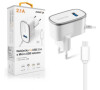 Nabíječka ALIGATOR MicroUSB s USB výst 5V/2,1A, bílá