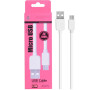 Datový a nabíjecí kabel PLUS, Micro USB, (AS115), bílý