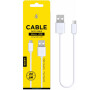 Datový a nabíjecí kabel PLUS, Micro USB 2A/2M, (AS108), bílý