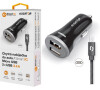 Nabíječka do auta ALIGATOR s Micro USB kabelem a 2xUSB výstupem 3.4A, černá