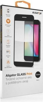 Aligator Ochrana displeje GLASS PRINT iPhone 7 Plus/8 Plus černá, celoplošné lepení