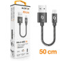 Datový kabel ALIGATOR PREMIUM 2A, Micro USB 50cm černý