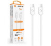 Datový kabel ALIGATOR 60W, USB-C/USB-C 3A, USB 3.2 Gen 1, rychlá data, 1m bílý