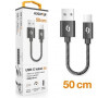 Datový kabel ALIGATOR PREMIUM 2A, USB-C 50cm černý