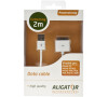 Aligator Datový kabel USB Powerstrong iPhone/iPod/iPad, extra dlouhý - 2m, bílý