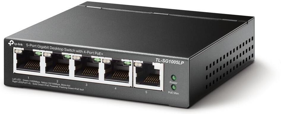 TP-Link TL-SG1005LP 5xGb (4POE+) 40W Desktop Steel Switch