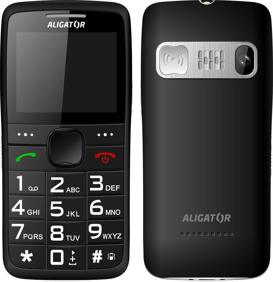 ALIGATOR A675 Senior černý + nabíjecí stojánek