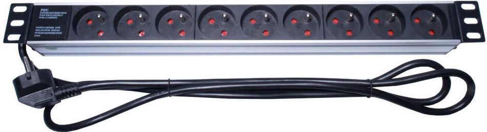 PREMIUMCORD panel do 19" 1U, 9x230V, 2m (PDU-F10G09)