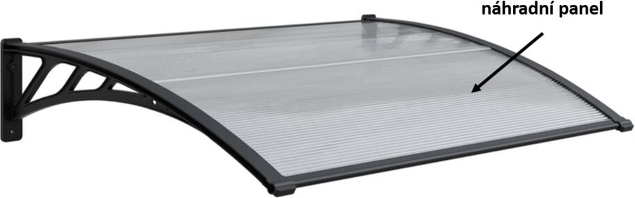 Panel polykarbonátu ROJA pro vchodový přístřešek 1146x493,5 mm