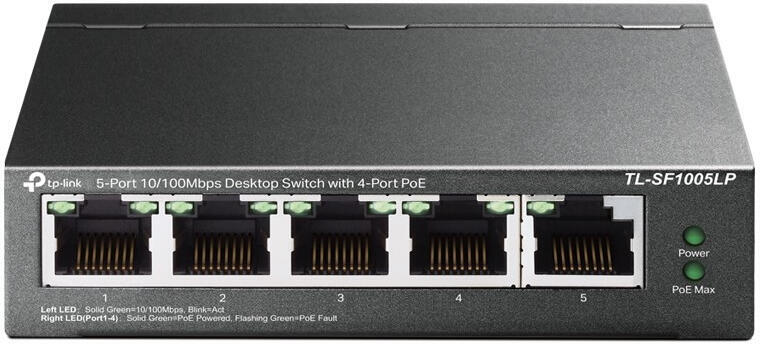 TP-Link TL-SF1005LP 5x10/100 (4xPOE) 41W Desktop Steel CCTV Switch
