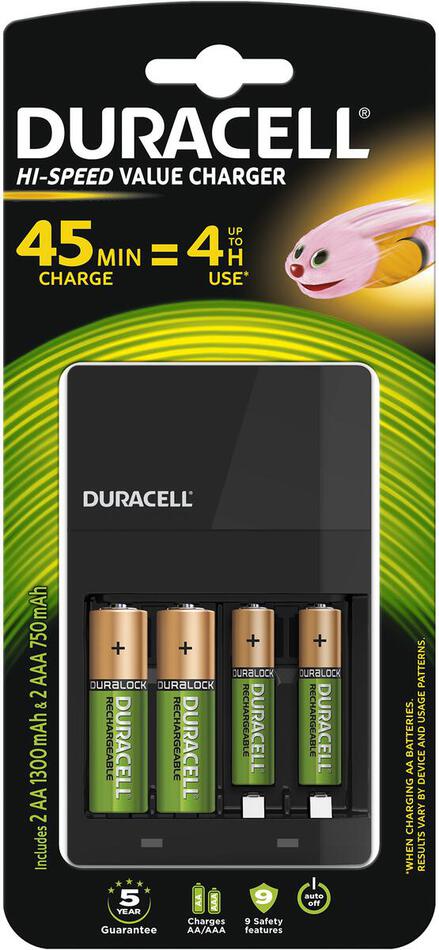 Nabíječka baterií Duracell Charger cEF 14 + 2ksAA 1300mAh + 2ks AAA 750mAh