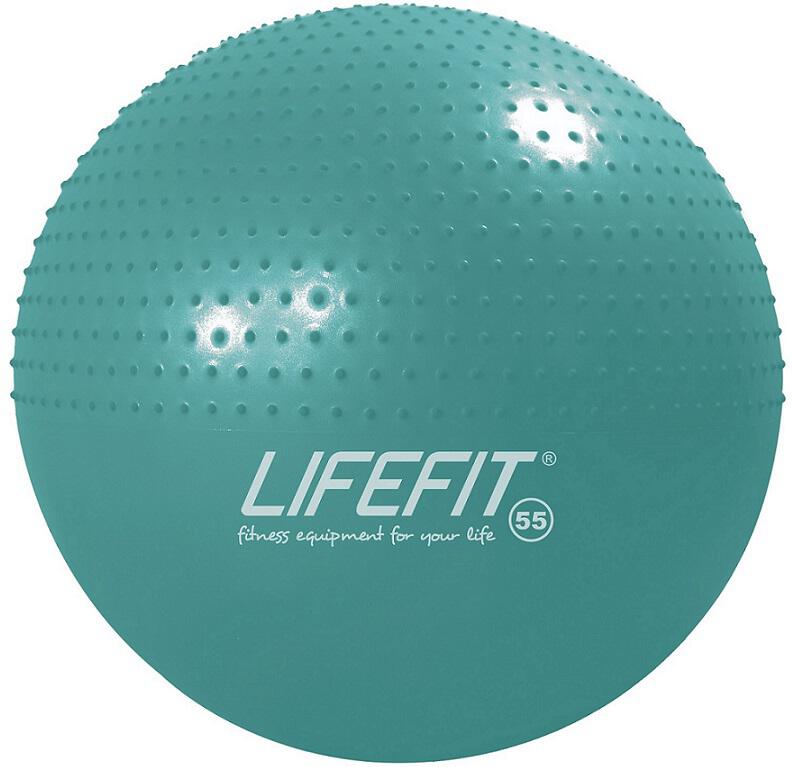Gymnastický masážní míč LIFEFIT® MASSAGE BALL 55 cm, tyrkysový