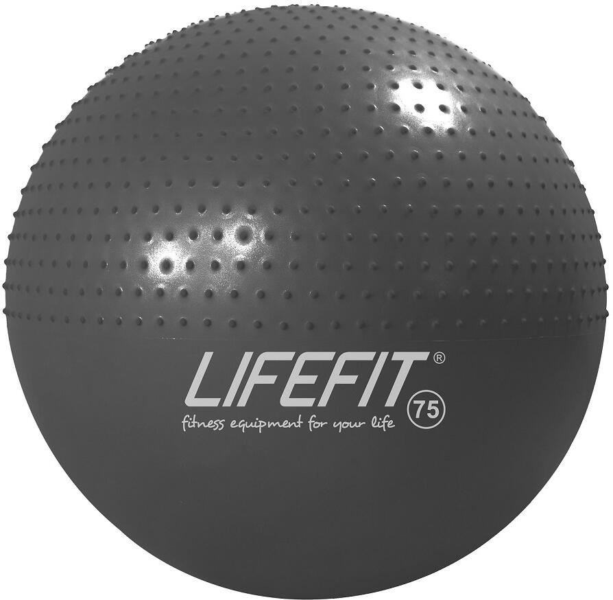 Gymnastický masážní míč LIFEFIT® MASSAGE BALL 75 cm, tmavě šedý