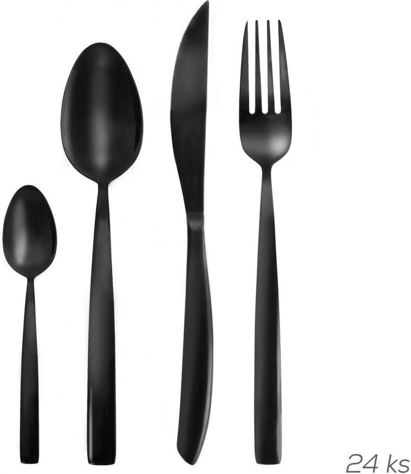 Jídelní příbory Orion BLACK Luxure, 24 ks