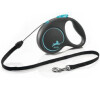 Vodítko FLEXI Black Design S lanko 5m/12kg modrá