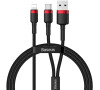 Baseus Cafule USB / USB-C - Lightning Cable PD 3.1 18W 2.4A 480 Mbps 1.2m (black+red)