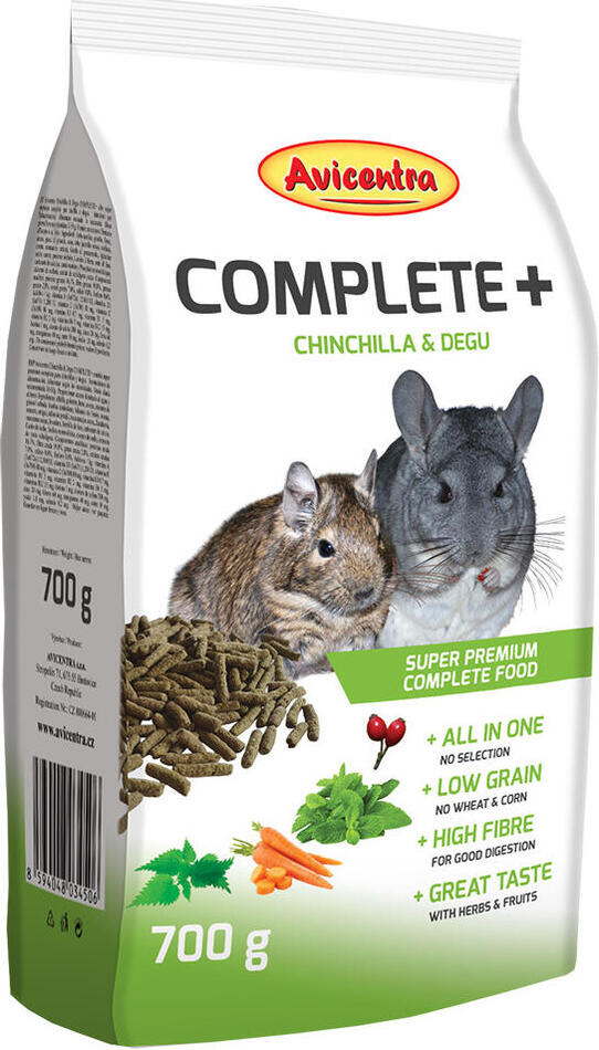 Avicentra COMPLETE+ činčila, osmák 700g