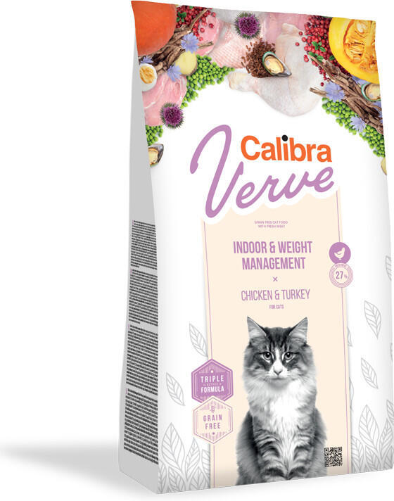 Granule pro kočky Calibra Verve Grain Free Indoor&Weight Chicken, 3,5kg