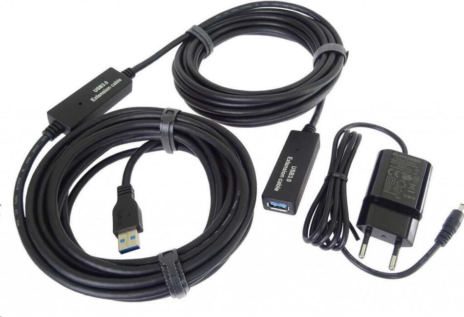 PremiumCord USB 3.0 repeater a prodlužovací kabel A/M-A/F 10m (ku3rep10)