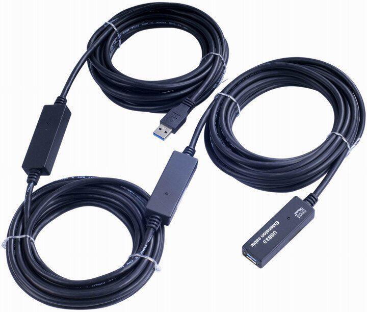 PremiumCord USB 3.0 repeater a prodlužovací kabel A/M-A/F 15m (ku3rep15)