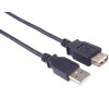 PremiumCord USB 2.0 kabel prodlužovací, A-A, 3m černá (kupaa3bk)