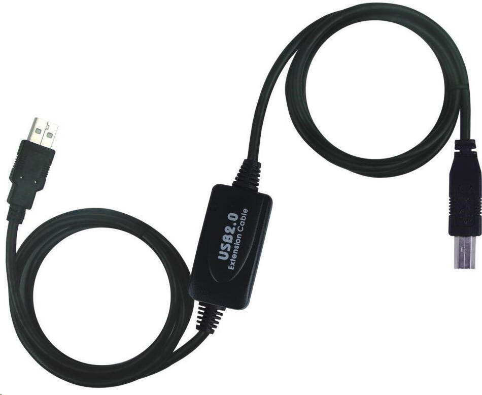 PremiumCord USB 2.0 repeater a propojovací kabel A/M-B/M 15m (ku2rep15ab)
