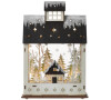 LED vánoční domek, 30cm, 2× AA, teplá bílá, časovač
