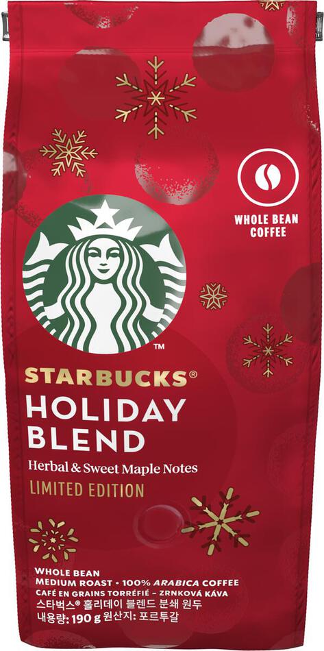 STARBUCKS Holiday Blend, Torréfaction Ambrée, Café en Grains 190g