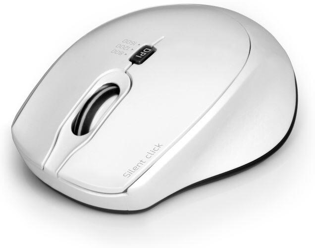 PORT CONNECT SILENT, bezdrátová myš, USB-A/USB-C dongle, 2,4Ghz, 1600DPI, bílá (900714)