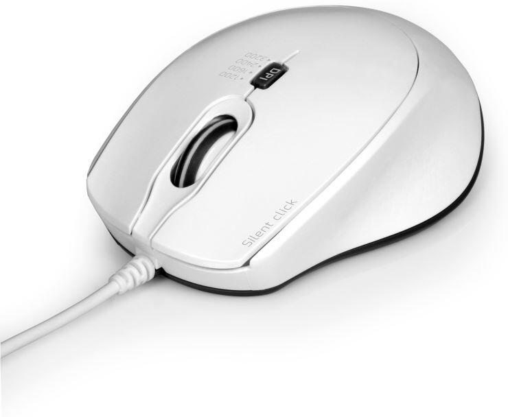 PORT CONNECT SILENT, optická USB-A/USB-C myš, 3600 DPI, bílá (900712)