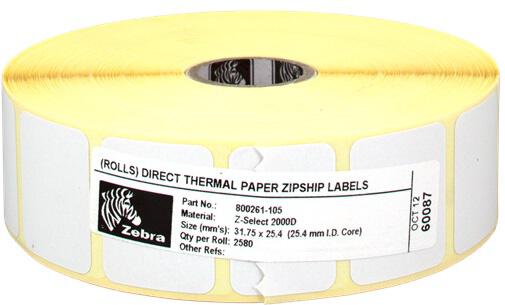 ZEBRA z-Select 2000D 32 x 25 mm/2580 etiket/role (800261-105)