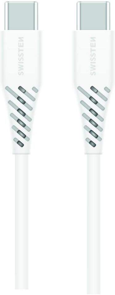 DATOVÝ KABEL SWISSTEN TPE USB-C/USB-C POWER DELIVERY 5A (100W) 1,5 M BÍLÝ