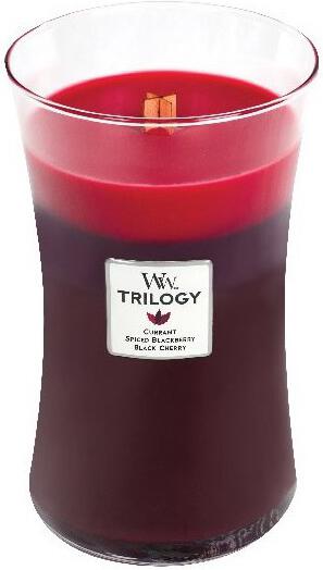 WoodWick Trilogy Sun Ripened Berries vonná svíčka s dřevěným knotem 609,5 g