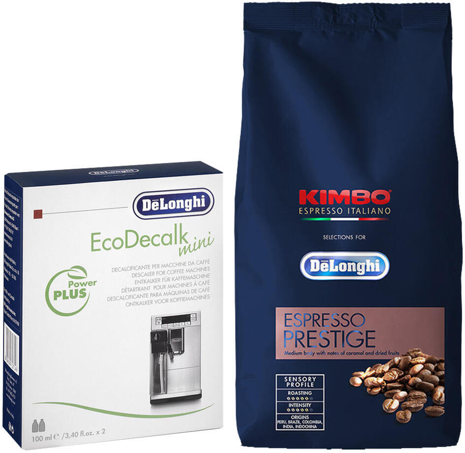 SET Káva DeLonghi Kimbo Prestige 1kg + DeLonghi EcoDecalk mini