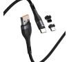 USB Baseus Fast 4in1 USB to USB-C / Lightning / Micro 5A 1m (grey + black)