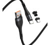USB Baseus Fast 4in1 USB to USB-C / Lightning / Micro 3A 1m (gray + black)