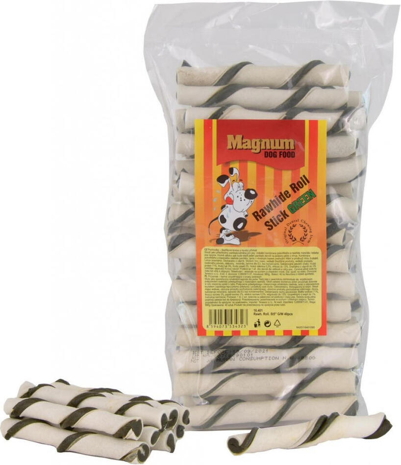 Magnum Rawhide roll stick 5" 12,5cm/40ks RED/WHITE