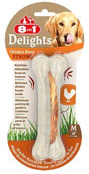 Pochoutka 8in1 Delights Chicken Bones Strong M/1ks