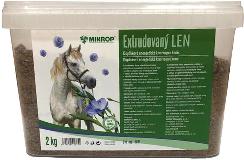 Mikrop Horse Len extrudovaný pro koně kyblík 2kg