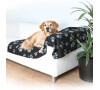 Deka pro psy BARNEY černá a šedé tlapky 150x100cm TR