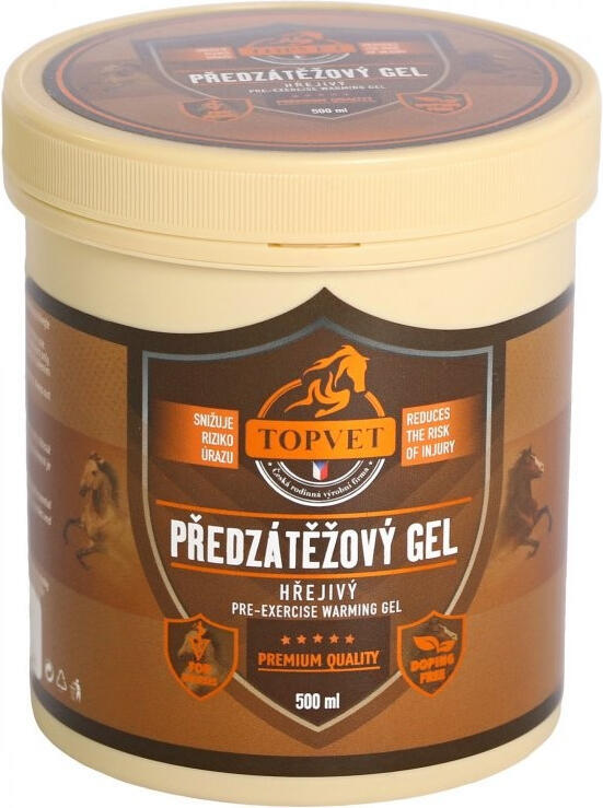 Předzátěžový gel hřejivý pro koně TOPVET 500ml