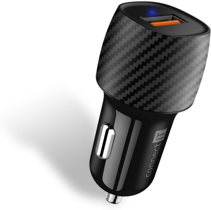 CONNECT IT InCarz QUICK CHARGE 3.0 nabíječka do auta, 1x USB-A, 3 A, carbon (CCC-5012-CA)