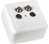 Hama SAT Twin Terminal Socket, pure white, gold-plated