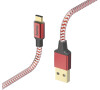 Hama kabel Reflective USB-C 2.0 typ A - typ C, 1,5 m, červená