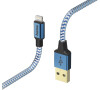 Hama MFI USB kabel Reflective pro Apple, Lightning vidlice, 1,5 m, modrá