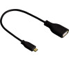 Hama micro USB OTG redukce Flexi-Slim, oboustranný konektor, 15 cm, černá
