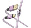 Hama kabel Reflective USB-C 2.0 typ A - typ C, 1,5 m, růžová